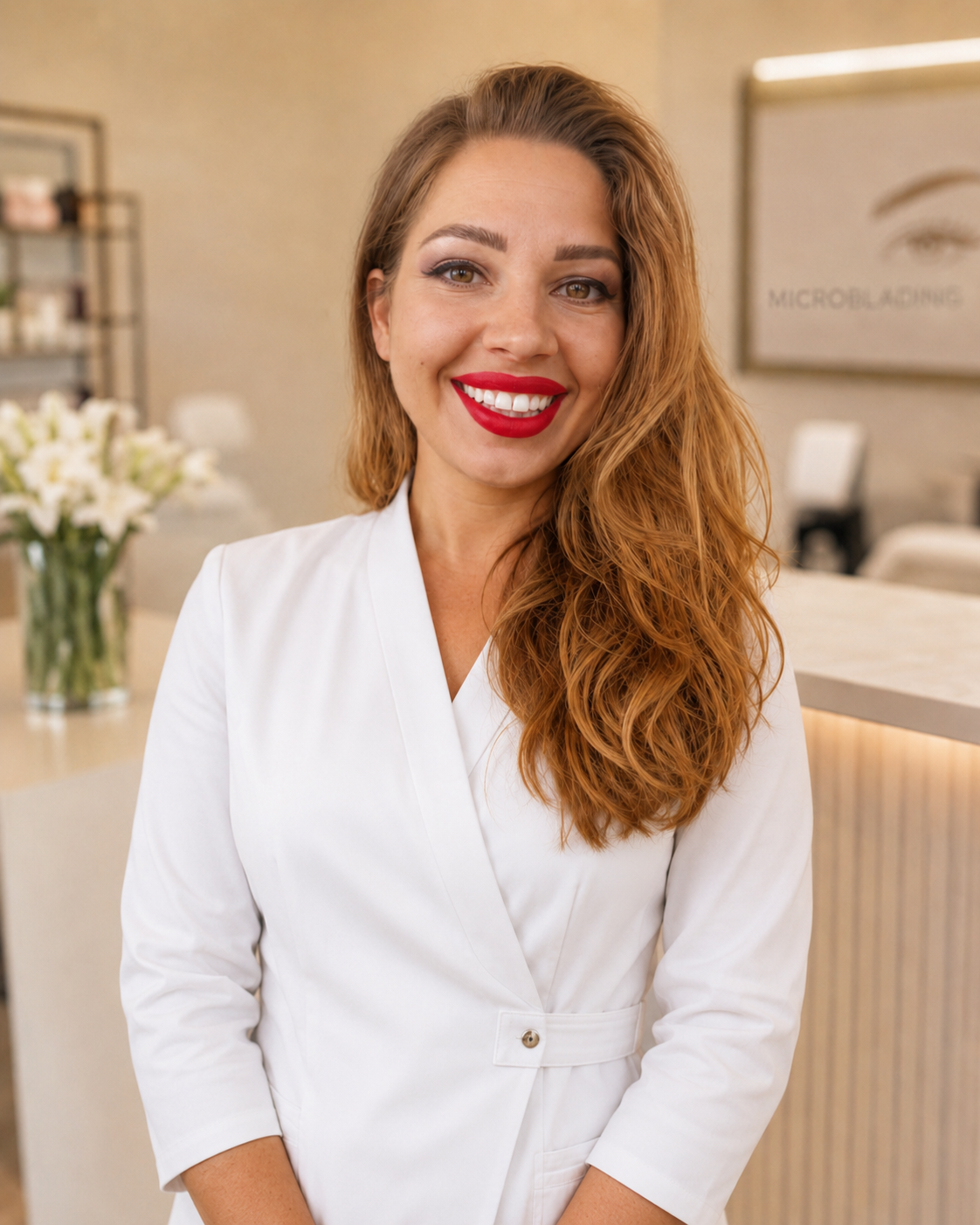 Anna Cherkasova, especialista en microblading de cejas en León, España
